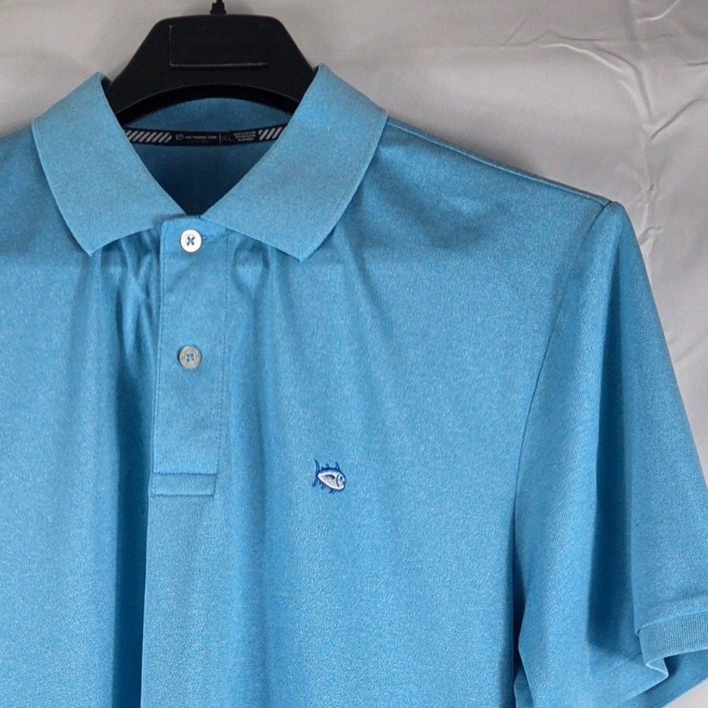 Southern Tide Tide to Trail Mens XL Blue Heather Performance Golf Polo Shirt